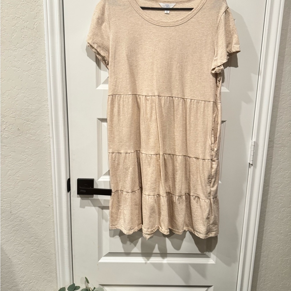 Casual Cream Tiered Dress